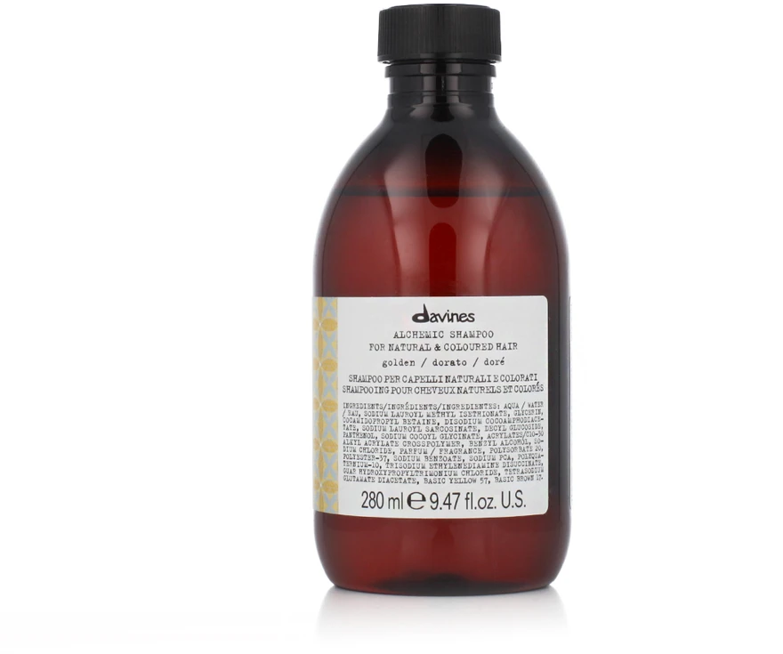 Davines ALCHEMIC Šampūnas Golden dažantis šampūnas medaus ir šiltų atspalvių plaukams, 280 ml