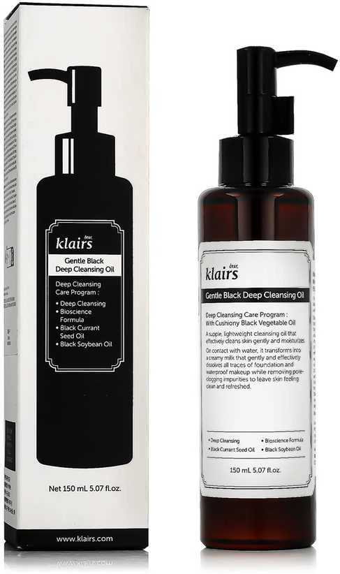 Klairs Gentle Juodas giliai valantis aliejus, 150 ml