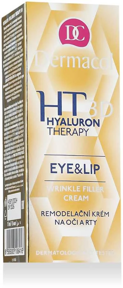 Dermacol 3D Hyaluron Therapy Eye&Lip Wrinkle Filler Kreminis Paakių kremas moterims, 15 ml