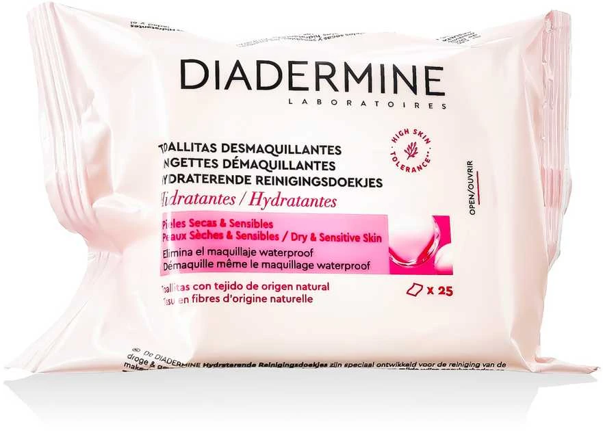 "Diadermine" drėkinamosios makiažo valomosios servetėlės 25 vnt