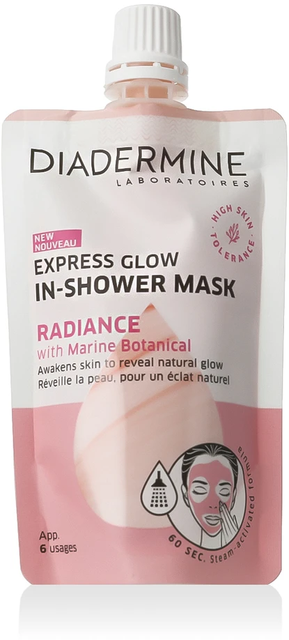 Diadermine Express Glow In-Shower Kaukė švytėjimo suteikiantis Veido Kaukė, 50 ml