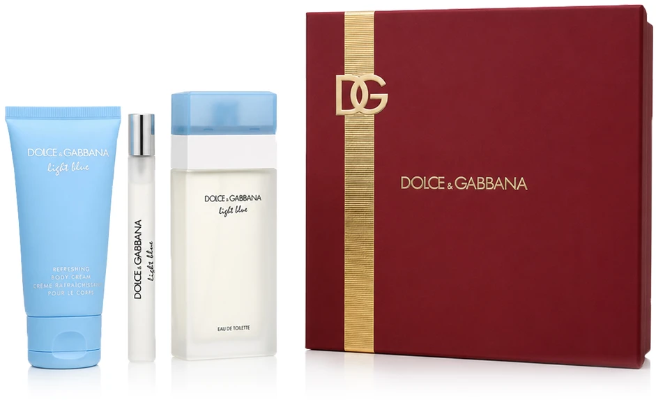 Kvepalų rinkinys moterims Dolce & Gabbana Light Blue (EDT, 100 ml + kūno kremas 50 ml + EDT 10 ml)