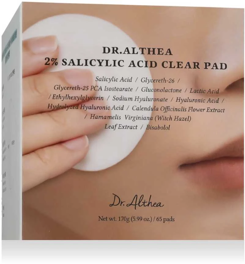 Dr. Althea 2% salicilo rūgšties skaidrios valomosios servetėlės