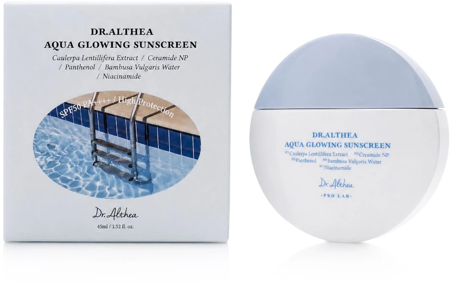 Dr. Althea Pro Lab Aqua Glowing Sunscreen SPF50 PA++++ - apsauginis veido kremas, 45 ml