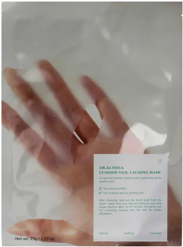 Dr. Althea Cushion Veil Calming Mask lakštinė kaukė jautriai veido odai, 35 g