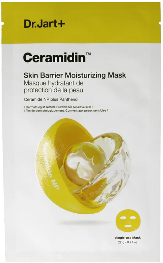 Dr. Jart+ Ceramidin Skin Barrier Moisturizing Mask drėkinamoji veido kaukė su keramidais, 22 g
