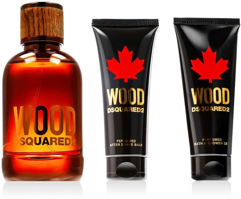 Dsquared2 Wood rinkinys vyrams (EDT, 100 ml + dušo želė, 100 ml + balzamas po skutimosi, 100 ml)