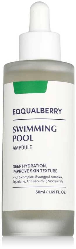 Eqqualberry Swimming Pool Ampoule drėkinantis ir raminantis serumas veidui, 50 ml