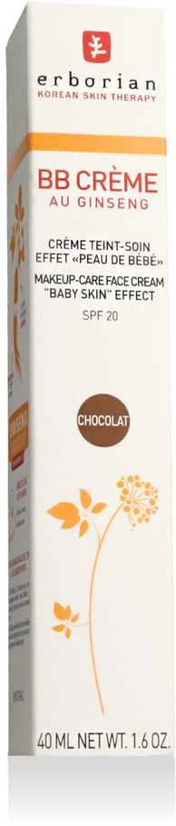 Erborian BB veido kremas su ženšenio ekstraktu ir SPF 20, spalva: Chocolate, 40 ml