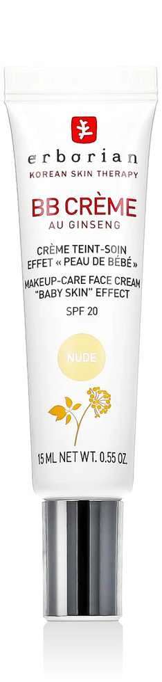 Erborian BB veido kremas su ženšenio ekstraktu ir SPF 20, spalva: Nude, 15 ml