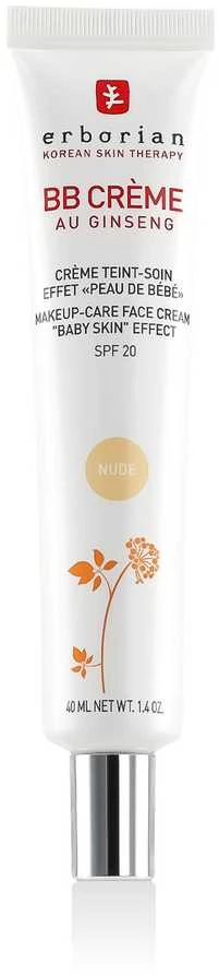 Erborian BB veido kremas su ženšenio ekstraktu ir SPF 20, spalva: Nude, 40 ml