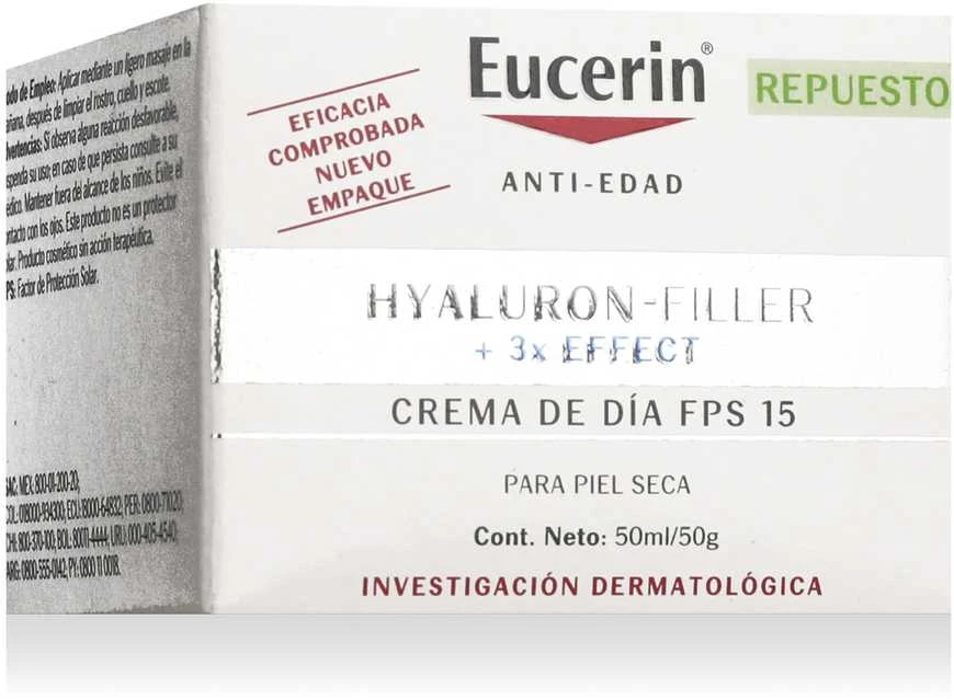 dieninis veido kremas moterim Eucerin Hyaluron Filler Day Dry Skin SPF15 papildymas 50ml