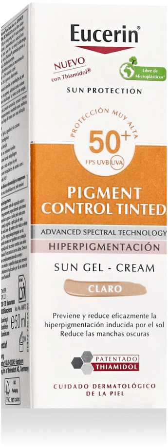 Eucerin Sun Face Pigment Control Fluid SPF 50+ Tinted Light fluidas nuo saulės ir hiperpigmentacijos, 50 ml