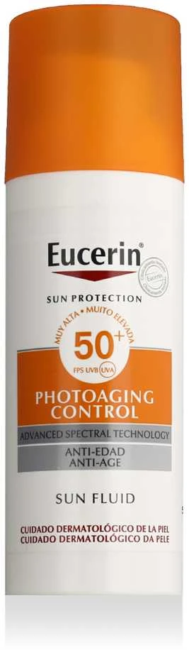 "Eucerin Sun Fluid Anti Age SPF50" apsauginis fluidas nuo saulės, 50 ml