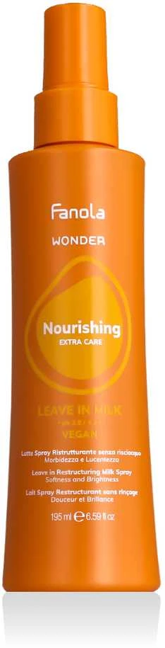 Fanola Wonder maitininantis Extra Care Leave-in Milk purškiamas maitinantis pienelis plaukams, 195 ml