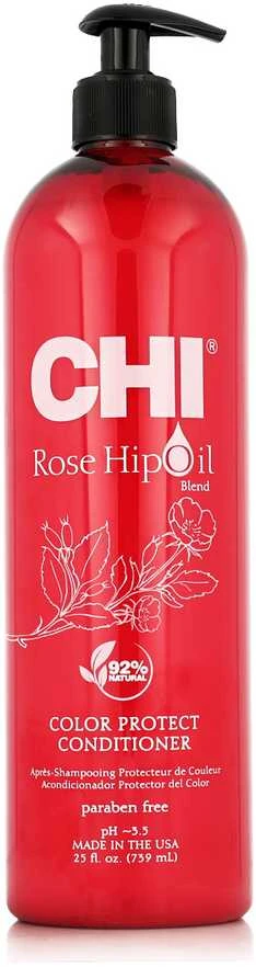 Farouk Systems CHI Rose Hip Oil kondicionierius dažytiems plaukams su erškėtuogių aliejumi, 739 ml