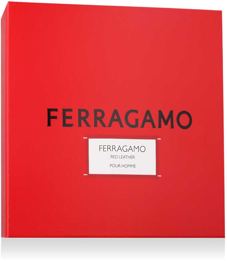 Salvatore Ferragamo Ferragamo Ferragamo Raudona Leather rinkinys vyrams (EDP, 100 ml + šampūnas ir dušo želė, 100 ml + EDP, 10 ml)