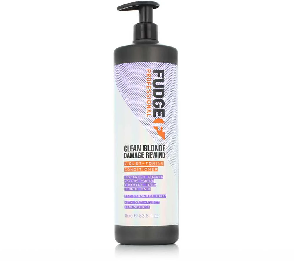 Fudge Professional Clean Skirtas šviesiems plaukams Damage Rewind Violet-Toning Conditioner kondicionierius pažeistiems šviesiems plaukams, 1000 ml