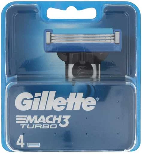 "Gillette Mach3 Turbo" papildymas 4 vienetai