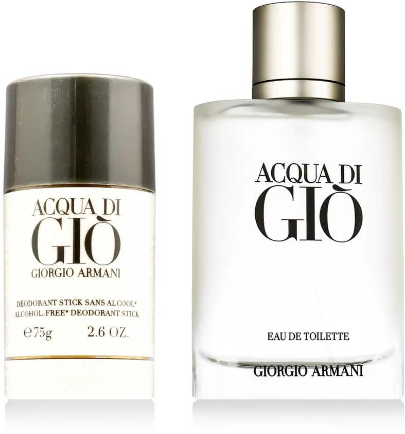 Set Giorgio Armani: Acqua di Gio Eau De Toilette For Men, 100 ml + Acqua di Gio Anti-Perspirant Dezodorantas Stick For Men, 75 g