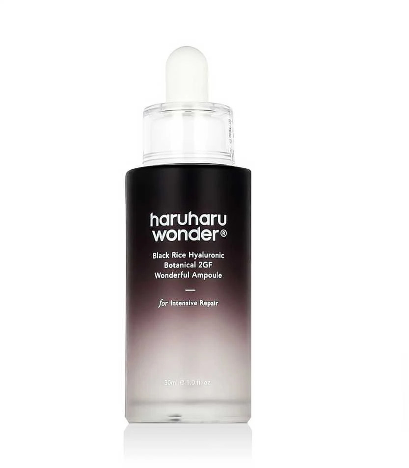 HaruHaru Wonder Juodas ryžių hialurono botaninis 2GF nuostabus ampulės odos serumas, 30 ml