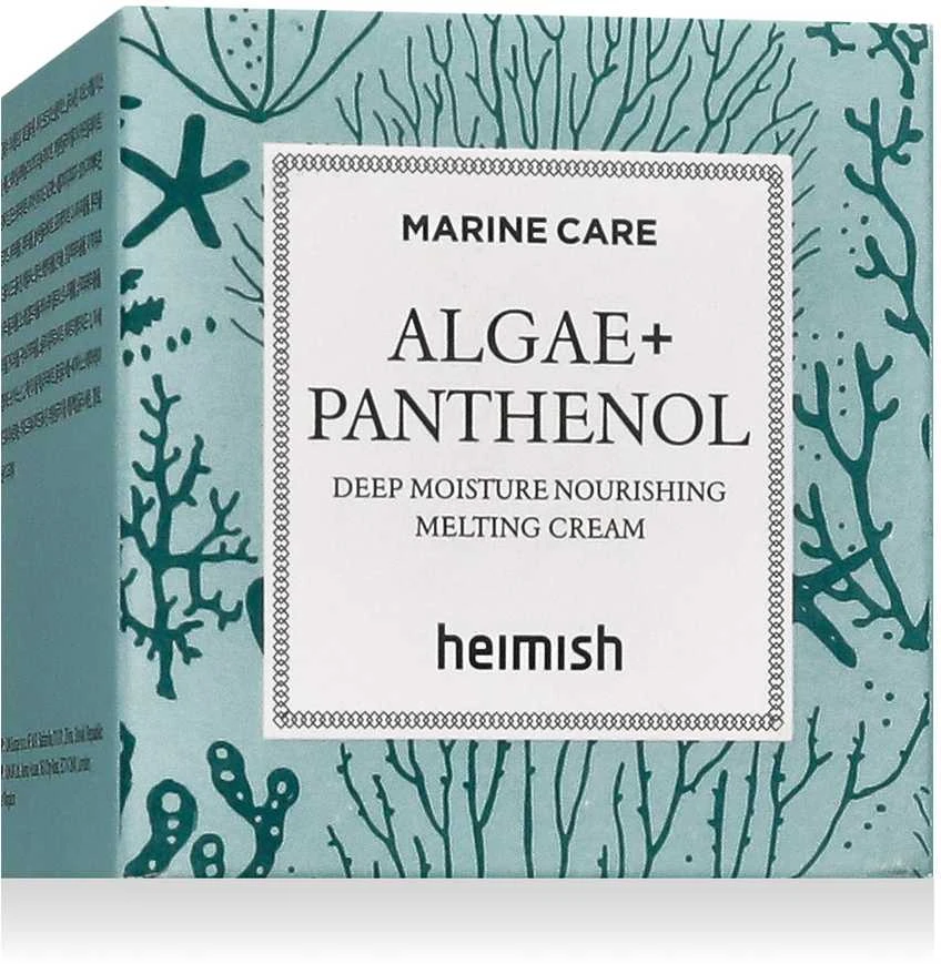 Heimish Marine Care Algae + Panthenol Deep Moisture maitininantis Melting Kreminis giliai drėkinantis kremas pavargusiai veido odai, 55 ml