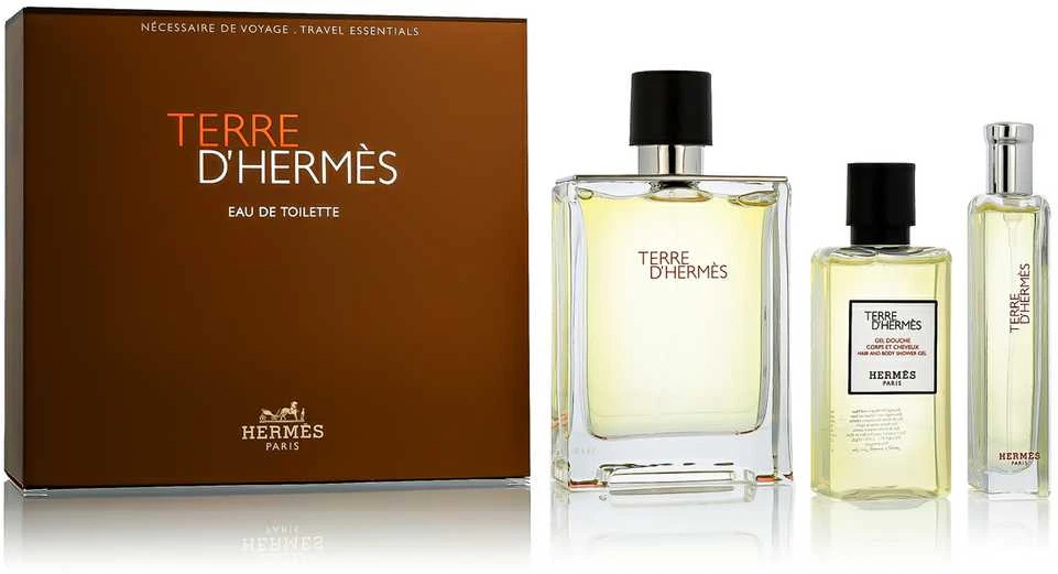 Terre D'Hermes tualetinio vandens purškiklis 100 ml + tualetinio vandens purškiklis 15 ml + dušo želė 40 ml