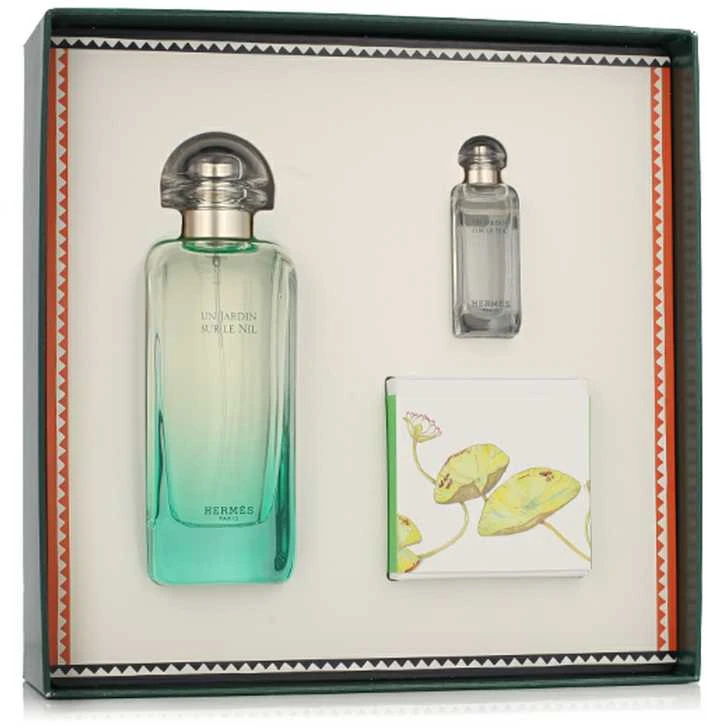Hermes Un Jardin Sur Le Nil EDT rinkinys Unisex (EDT 100 ml + EDT 7,5 ml + parfumuotas muilas 50 g)
