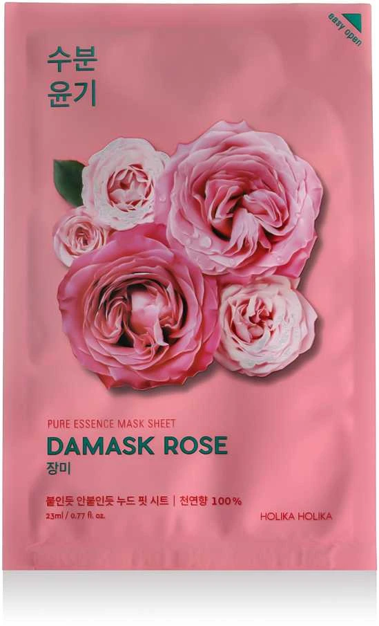 Holika Holika Pure Essence Mask Sheet - Damask Rose lakštinė veido kaukė su rožių aliejumi, 20 ml