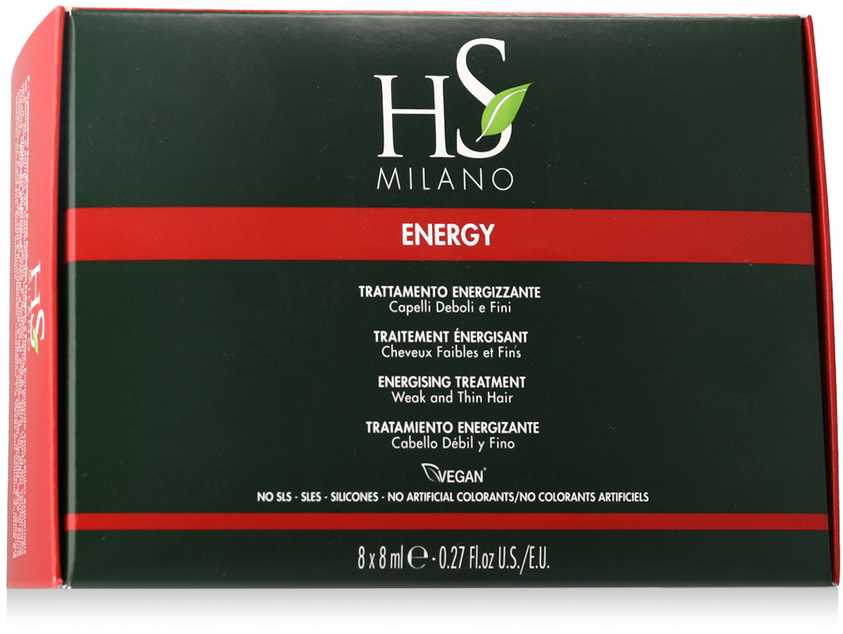 Hs Milano EMMEDI HS ENERGY slenkančių plaukų priežiūros priemonė (8 x 8 ml)