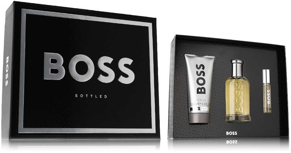 Hugo Boss BOSS Bottled rinkinys vyrams (EDT, 100 ml + EDT, 10 ml + dušo želė, 100 ml)