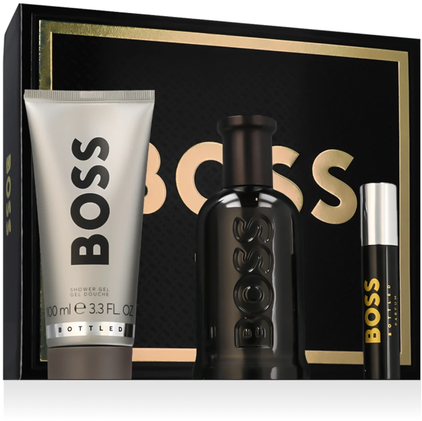 Hugo Boss BOSS Bottled Parfum Giftset rinkinys vyrams (PP kvepalai, 100 ml + PP kvepalai, 10 ml + dušo želė, 100 ml)
