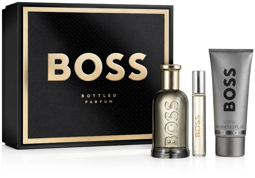Hugo Boss BOSS Bottled Parfum Giftset rinkinys vyrams (PP kvepalai, 100 ml + PP kvepalai, 10 ml + dušo želė, 100 ml)