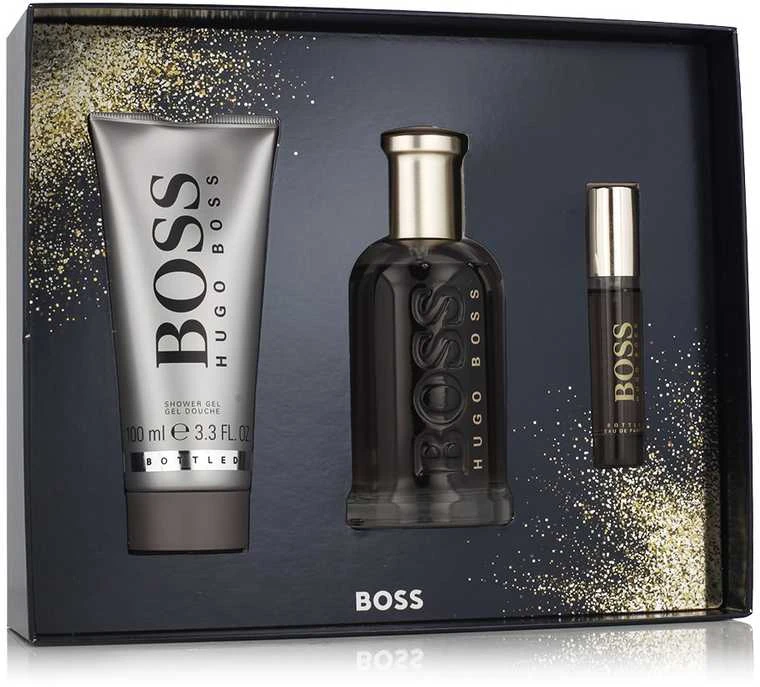 Hugo Boss BOSS Bottled rinkinys vyrams (EDP, 100 ml + EDP miniatiiūra, 10 ml + dušo želė, 100 ml)