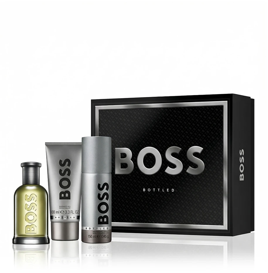 Hugo Boss BOSS Bottled rinkinys vyrams (EDT, 100 ml + dušo želė, 100 ml + dezodorantas, 150 ml)