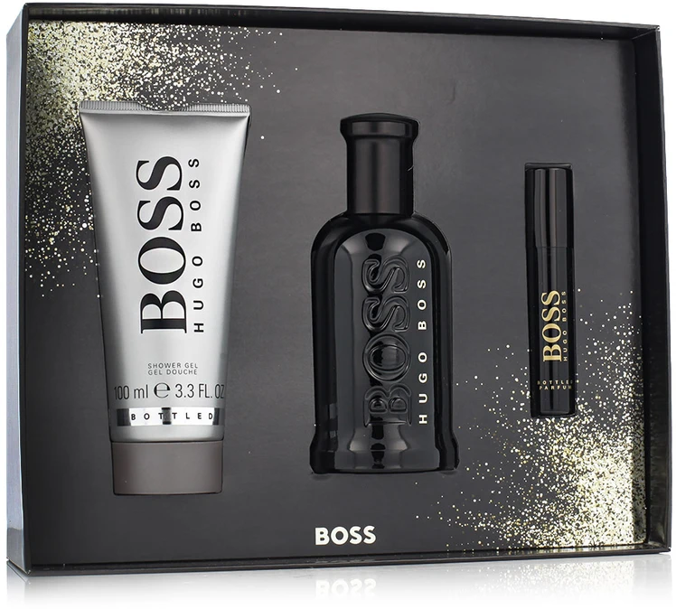 Hugo Boss BOSS Bottled Parfum Giftset rinkinys vyrams (PP kvepalai, 100 ml + PP kvepalai, 10 ml + dušo želė, 100 ml)