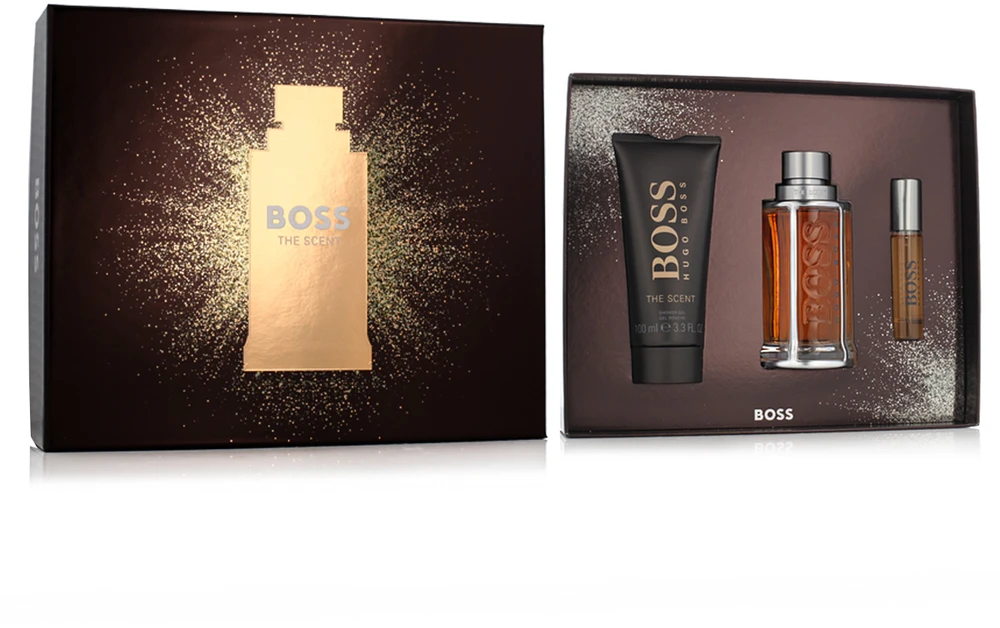 HUGO BOSS BOSS The Scent rinkinys vyrams (EDT, 100 ml + EDT, 10 ml + dušo želė, 100 ml)