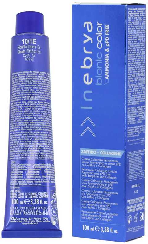 Inebrya Bionic Color Ash (10/1E Skirtas šviesiems plaukams Platinum Ash Extra) 100 ml