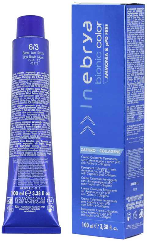 Inebrya Bionic Color Golden (6/3 Dark Skirtas šviesiems plaukams Golden) 100 ml