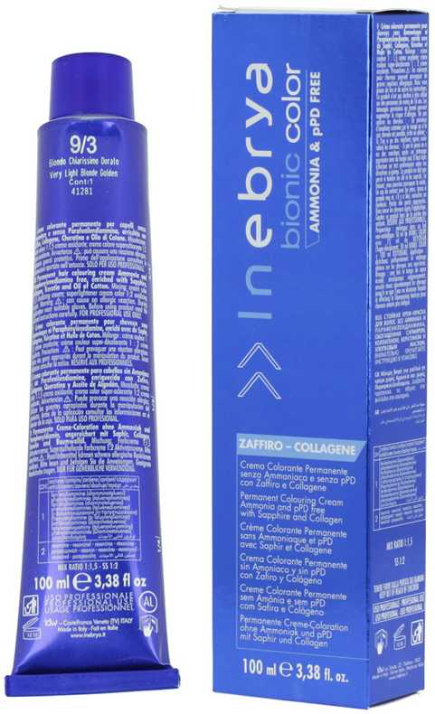 Inebrya Bionic Color Golden (9/3 Very Light Skirtas šviesiems plaukams Golden) 100 ml