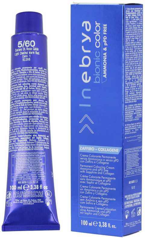 Inebrya Bionic Color Raudona (5/60 Light Chestnut Warm Raudona) 100 ml