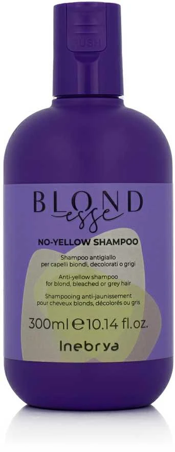 Inebrya BLONDesse No-Geltona Šampūnas geltonus tonus neutralizuojantis plaukų šampūnas, 300 ml