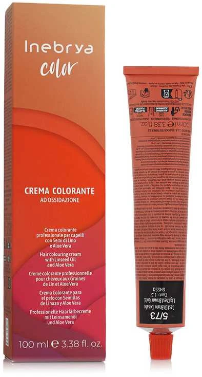 „Inebrya Color“ plaukų dažai 100 ml - 5/73 | Šviesiai kaštoninė ruda auksinė