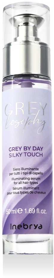 Inebrya GreyLosophy Pilkas By Day Silky Touch Serum šviesinantis serumas visų tipų plaukams, 50 ml
