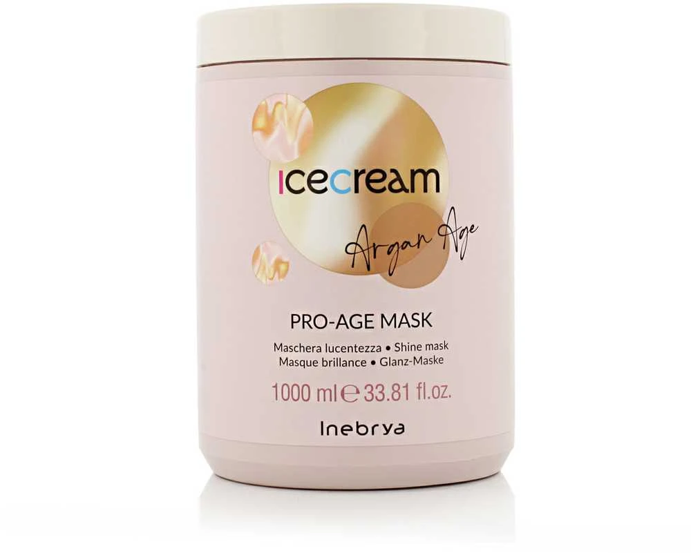 Inebrya Ice Kreminis Argan Age Pro-Age Mask atkuriamoji plaukų kaukė, 1000 ml