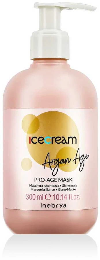 Inebrya Ice Kreminis Argan Age Pro-Age Mask atkuriamoji plaukų kaukė, 300 ml