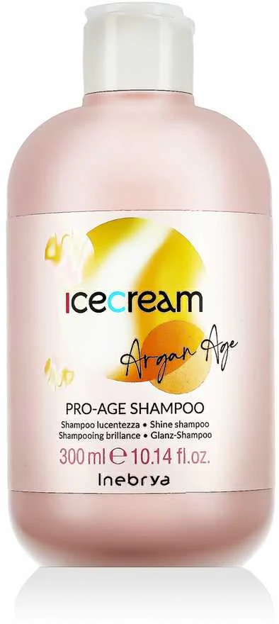 Inebrya Ice Kreminis Argan Age Pro-Age Šampūnas šampūnas su argano aliejumi, 300 ml