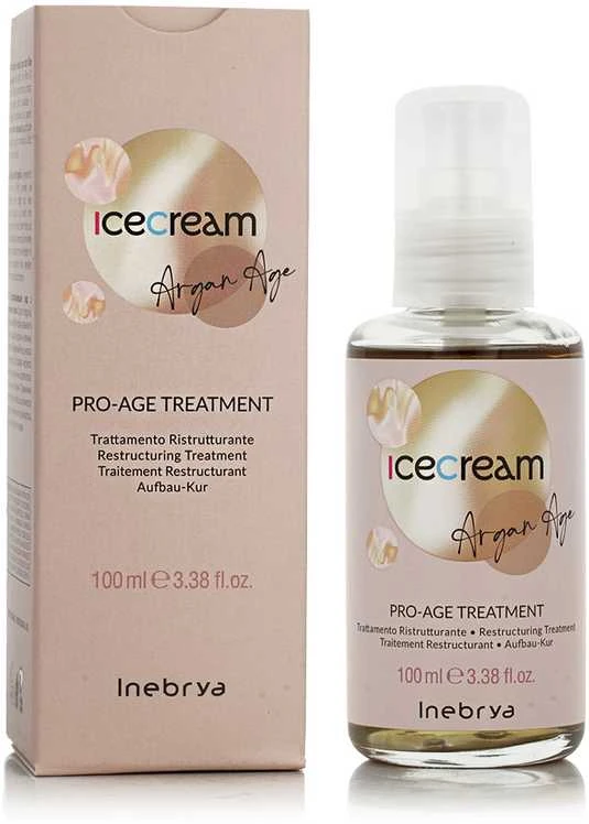 Inebrya Ice Kreminis Argan Age Pro-Age Treatment aliejus plaukams, 100 ml