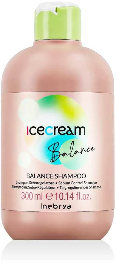 Inebrya Ice Kreminis Balance Šampūnas šampūnas riebiems plaukams, 300 ml
