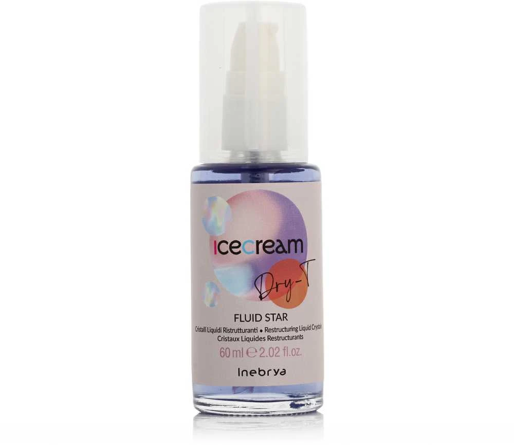 Inebrya Ice Kreminis Dry-T Fluid Star atkuriamasis serumas su skystaisiais kristalais, 60 ml